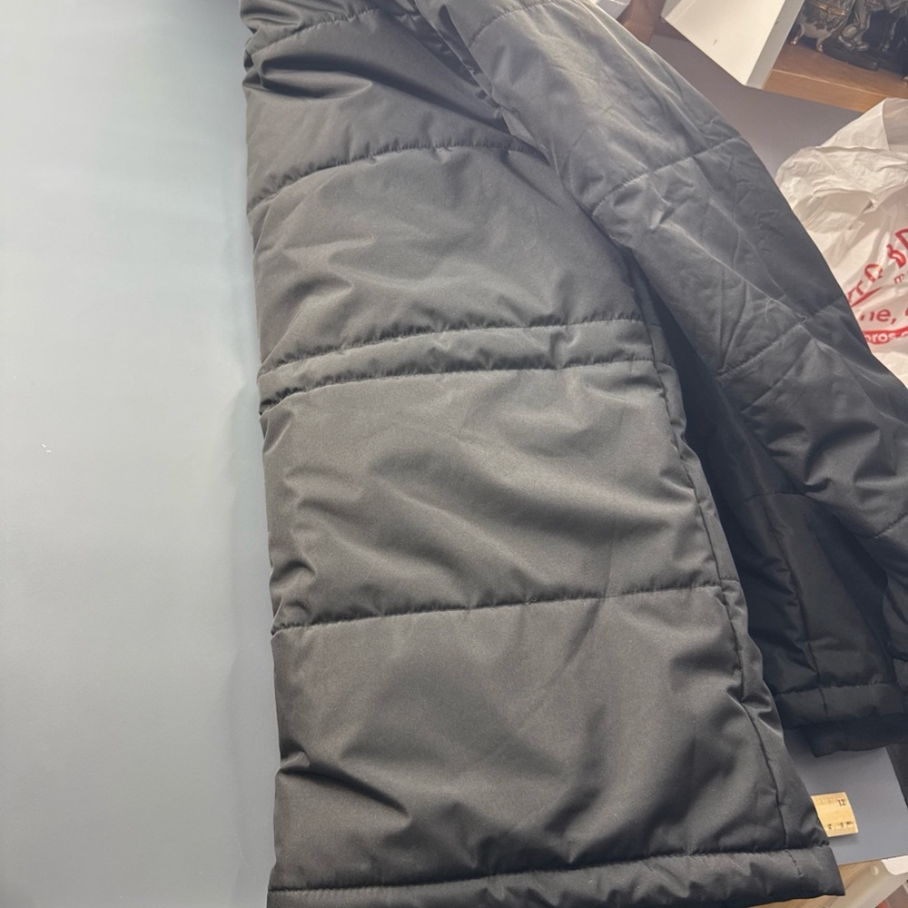 Men's Black Puffer Jacket with Faux Fur Hood Parka D’hiver Jacket - Picture 4 of 11
